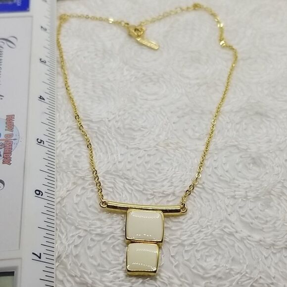 Napier Set Earrings Necklace Square Cream Gold Necklace Earrings - Picture 6 of 10